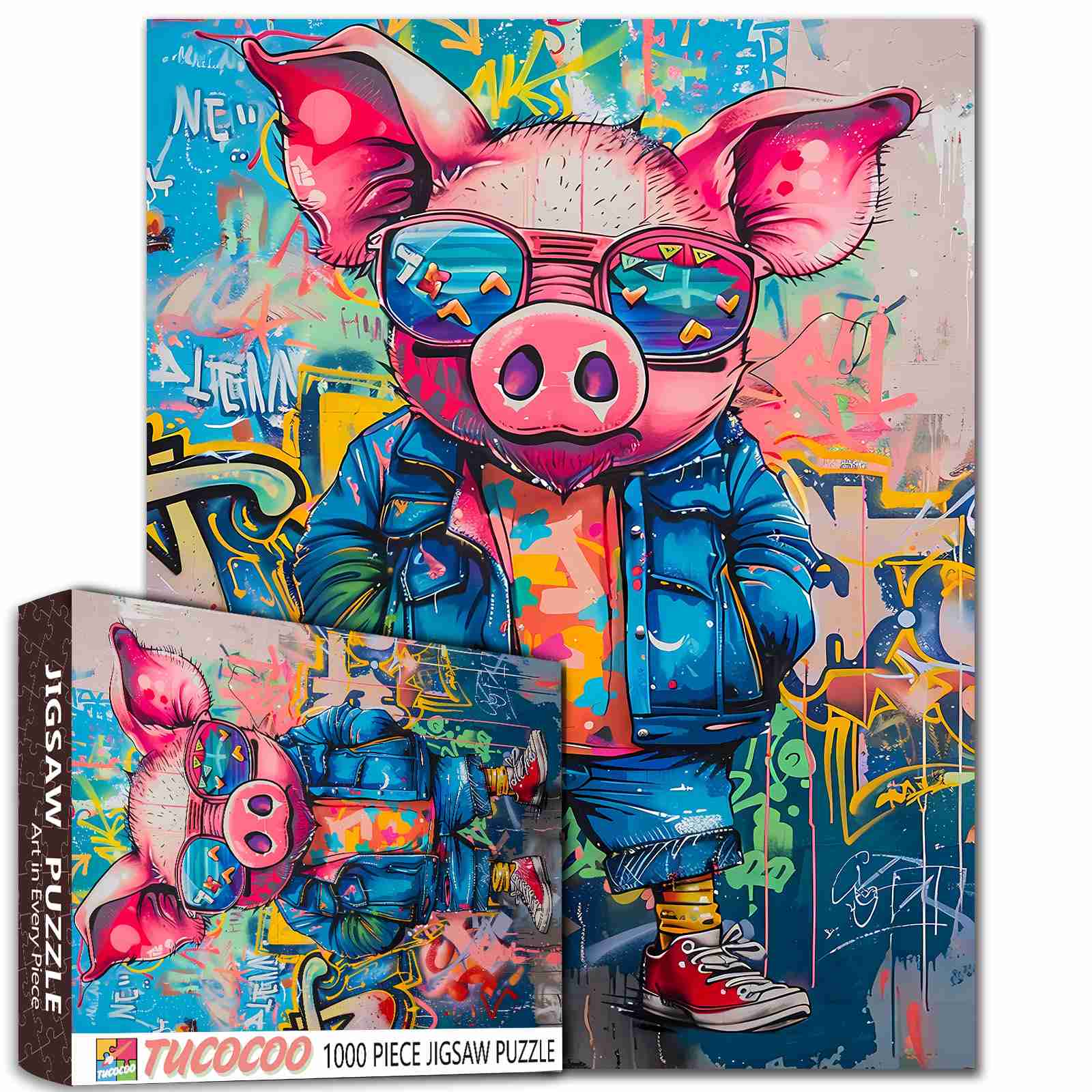 Cool Pig Street Art Jigsaw Puzzle – Tucocoo