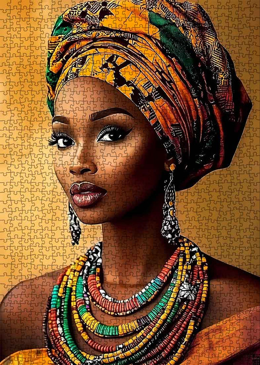 Elegant African Beauty Jigsaw Puzzle - Tucocoo