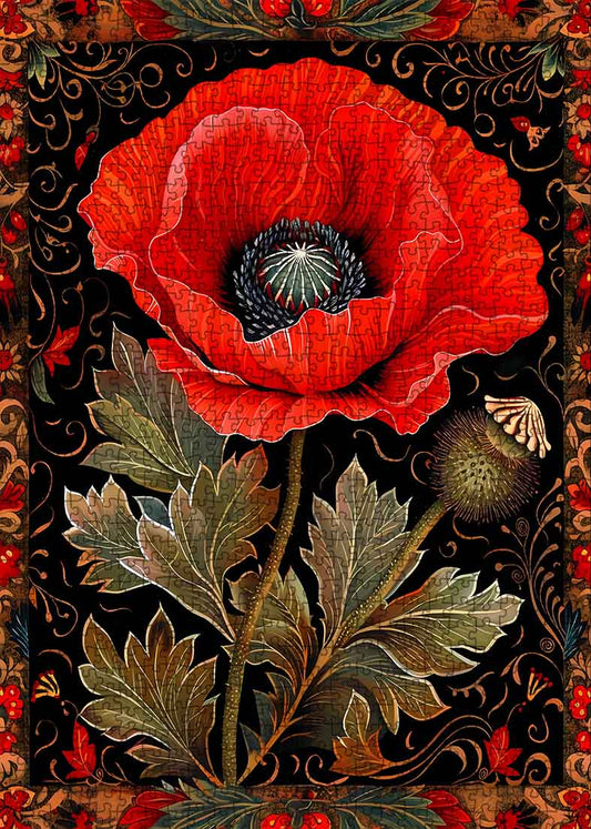 Elegant Red Poppy Jigsaw Puzzle - Tucocoo