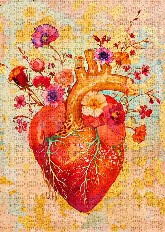 Floral Anatomical Heart Jigsaw Puzzles - Tucocoo