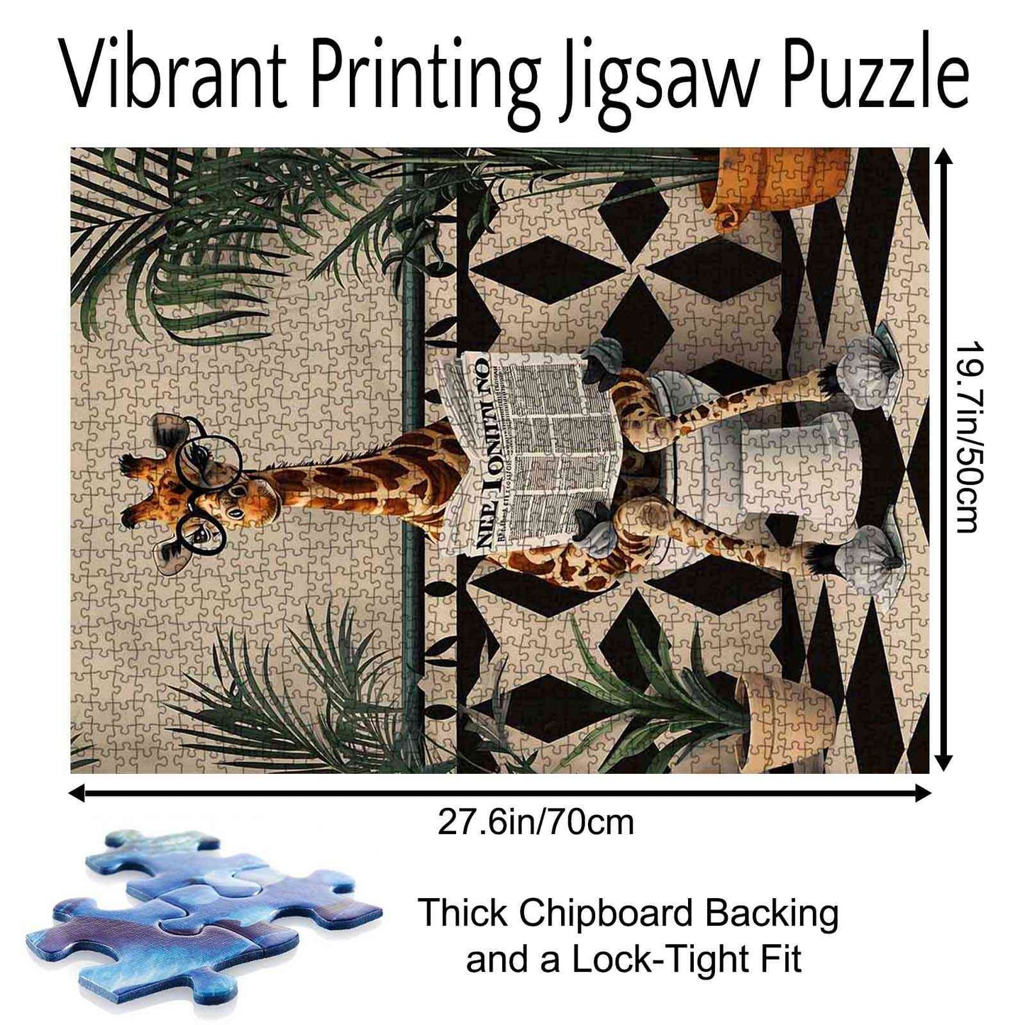 Giraffe Reading Newspaper on Toilet Jigsaw Puzzle - Tucocoo