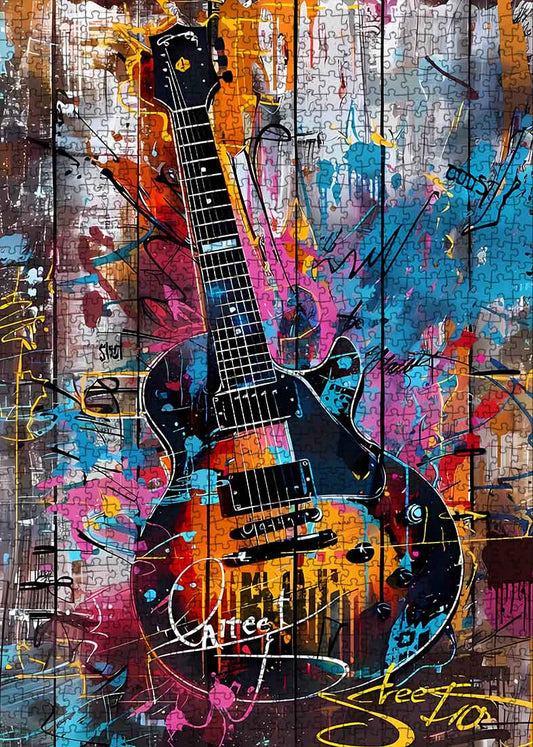 Graffiti Guitar Jigsaw Puzzle - Tucocoo