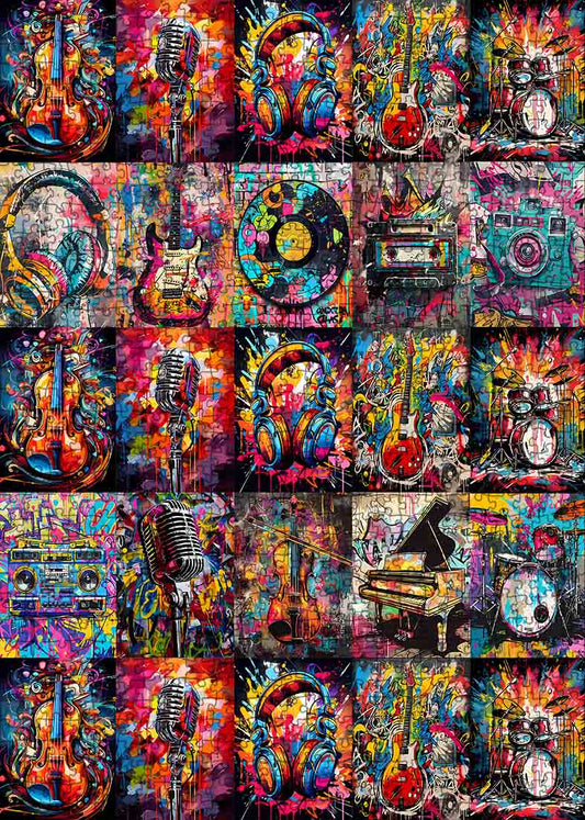 Graffiti Music Instruments Jigsaw Puzzle - Tucocoo