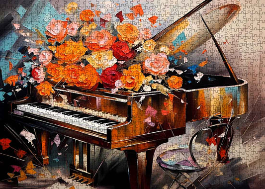 Grand Piano and Roses Jigsaw Puzzle - Tucocoo