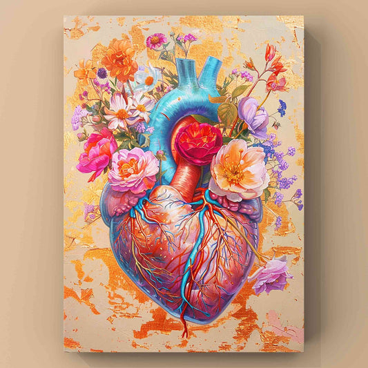 Heart and Bloom Symphony Canvas Wall Art - Tucocoo