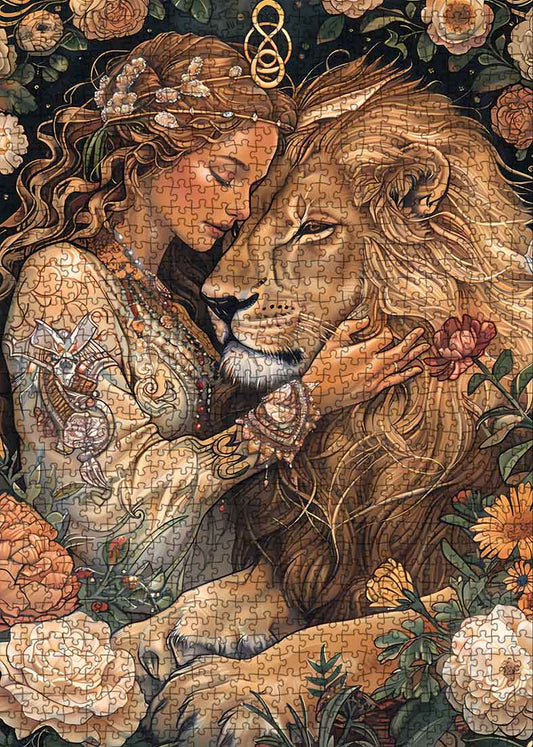 Mystical Lion and Maiden Jigsaw Puzzle - Tucocoo