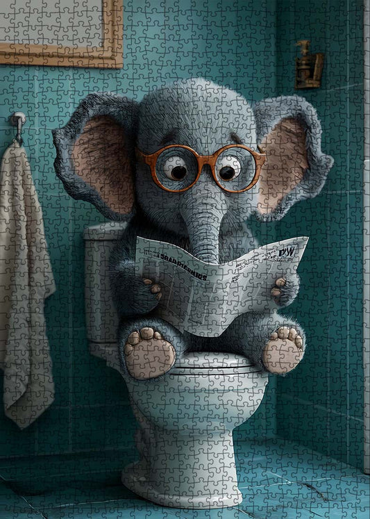 Playful Elephant in Glasses Jigsaw Puzzle - Tucocoo