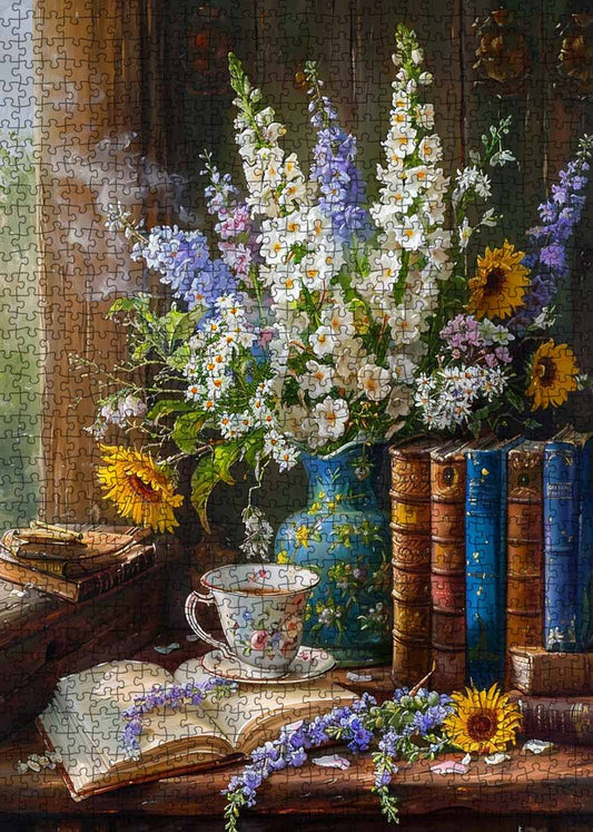 Rustic Floral Still Life Jigsaw Puzzle - Tucocoo