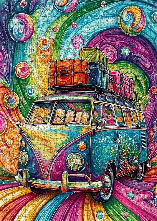 Vibrant Road Trip Van Jigsaw Puzzle - Tucocoo