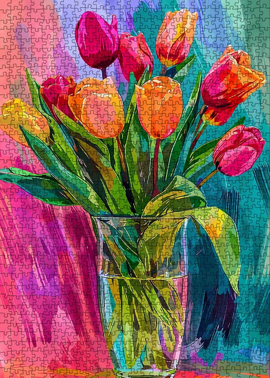 Vibrant Tulips Jigsaw Puzzle - Tucocoo