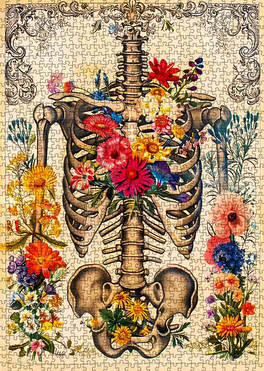 Vintage Floral Skeleton Jigsaw Puzzle - Tucocoo