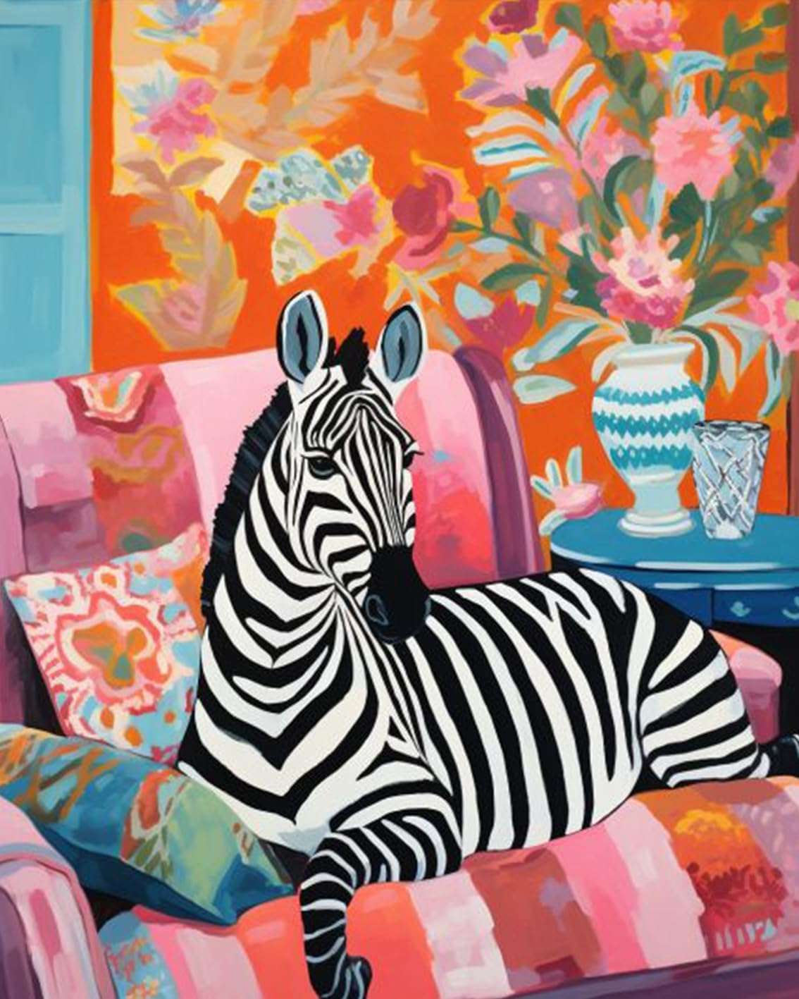 Animals on Sofa Paint by Numbers