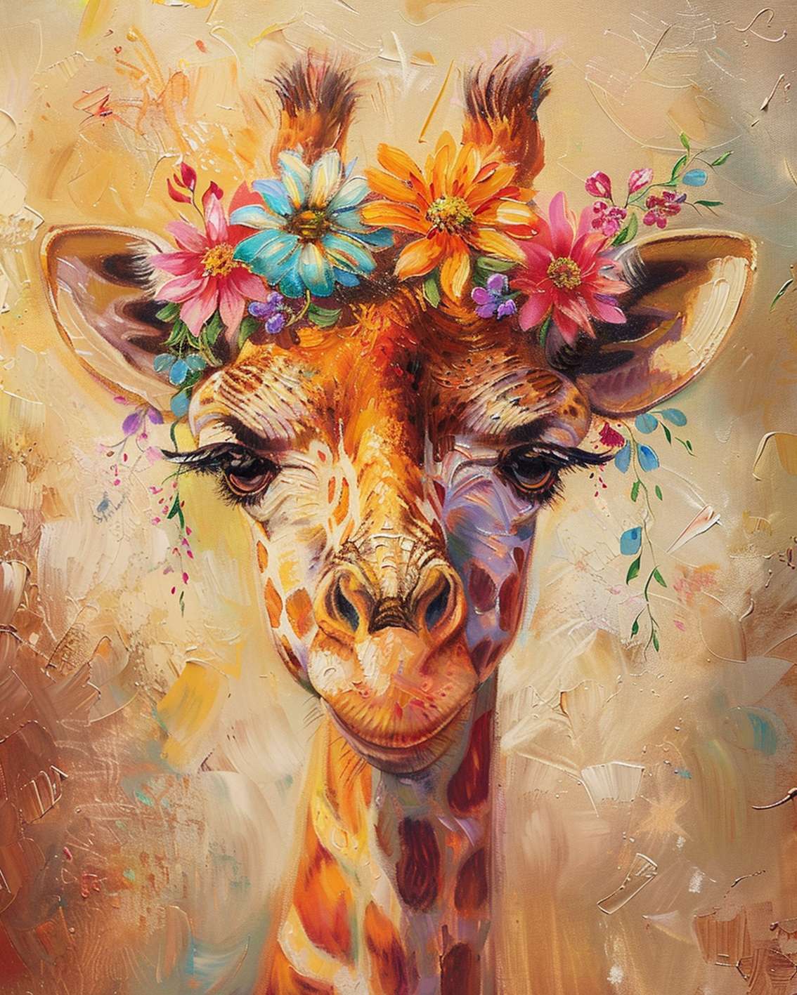 Floral Animal Portraits Canvas Wall Art - Tucocoo