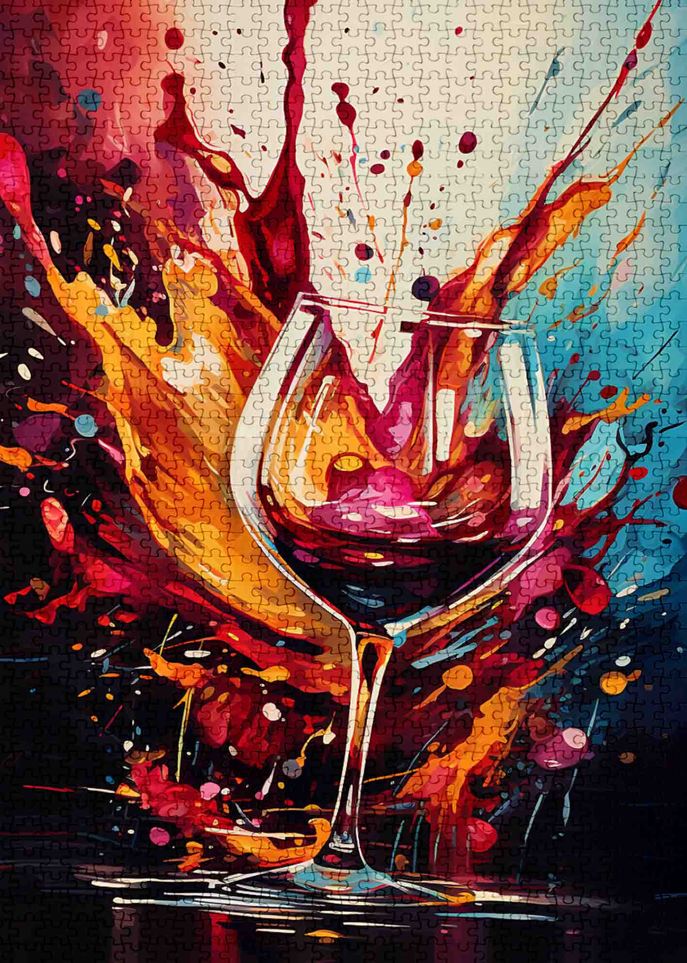 Vibrant Wine Splash Jigsaw Puzzles