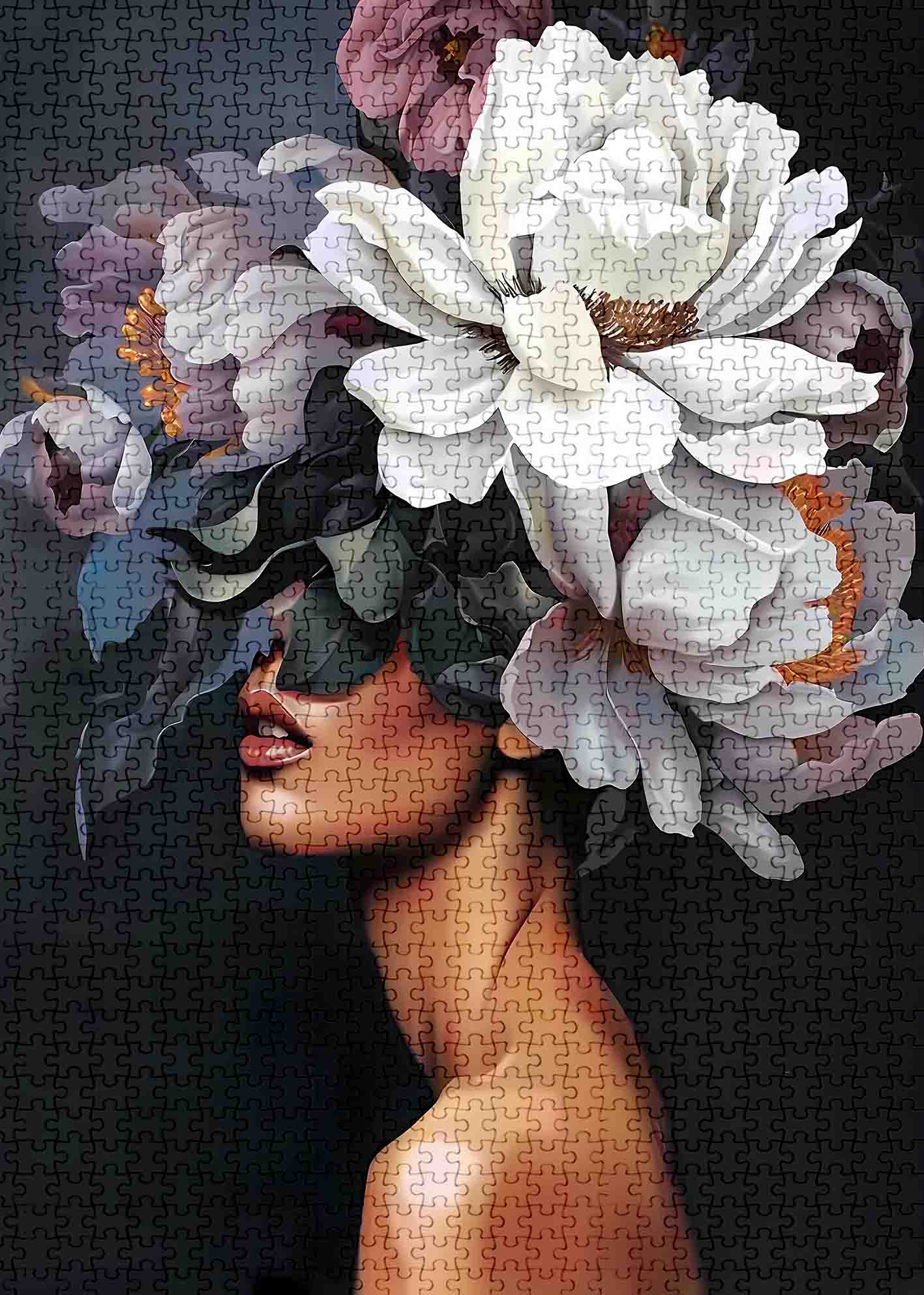 Floral Elegance Portrait Jigsaw Puzzles