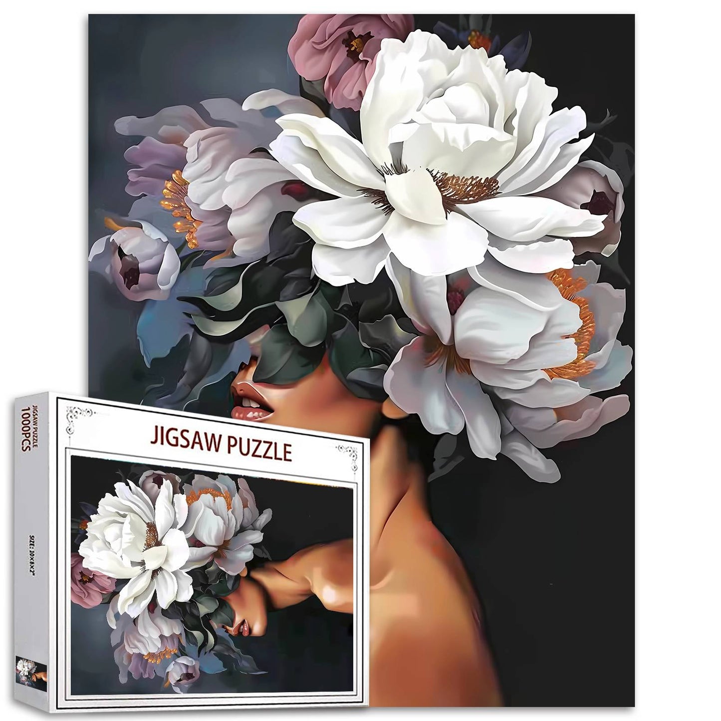 Floral Elegance Portrait Jigsaw Puzzles