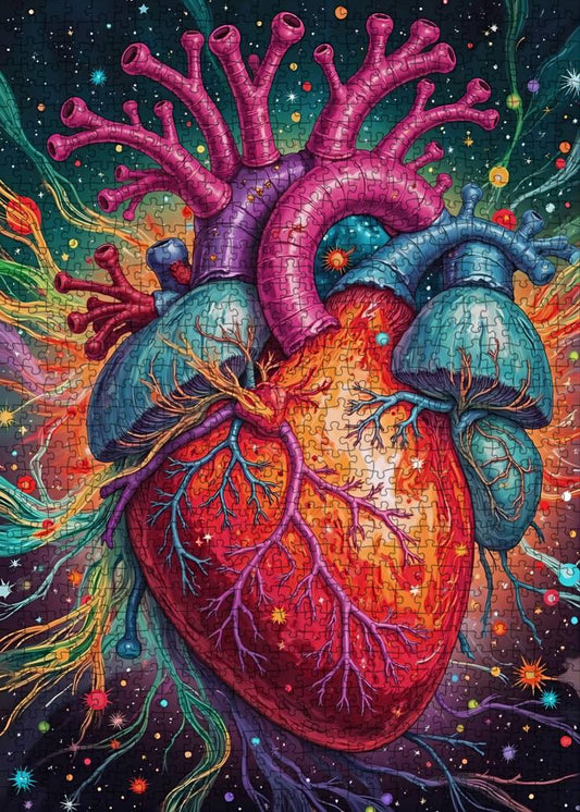 Colorful Anatomical Heart Jigsaw Puzzles