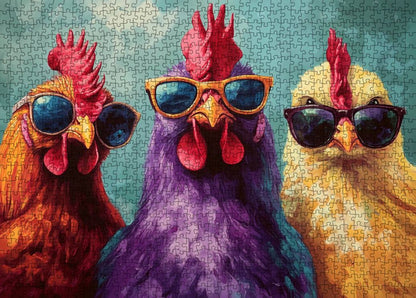 Rustic Chickens Jigsaw Puzzle