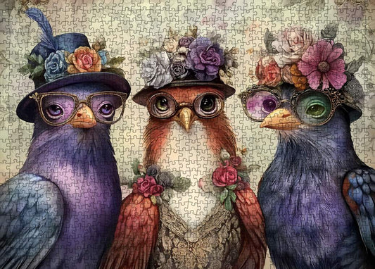 3 Elegant Chickens Jigsaw Puzzle