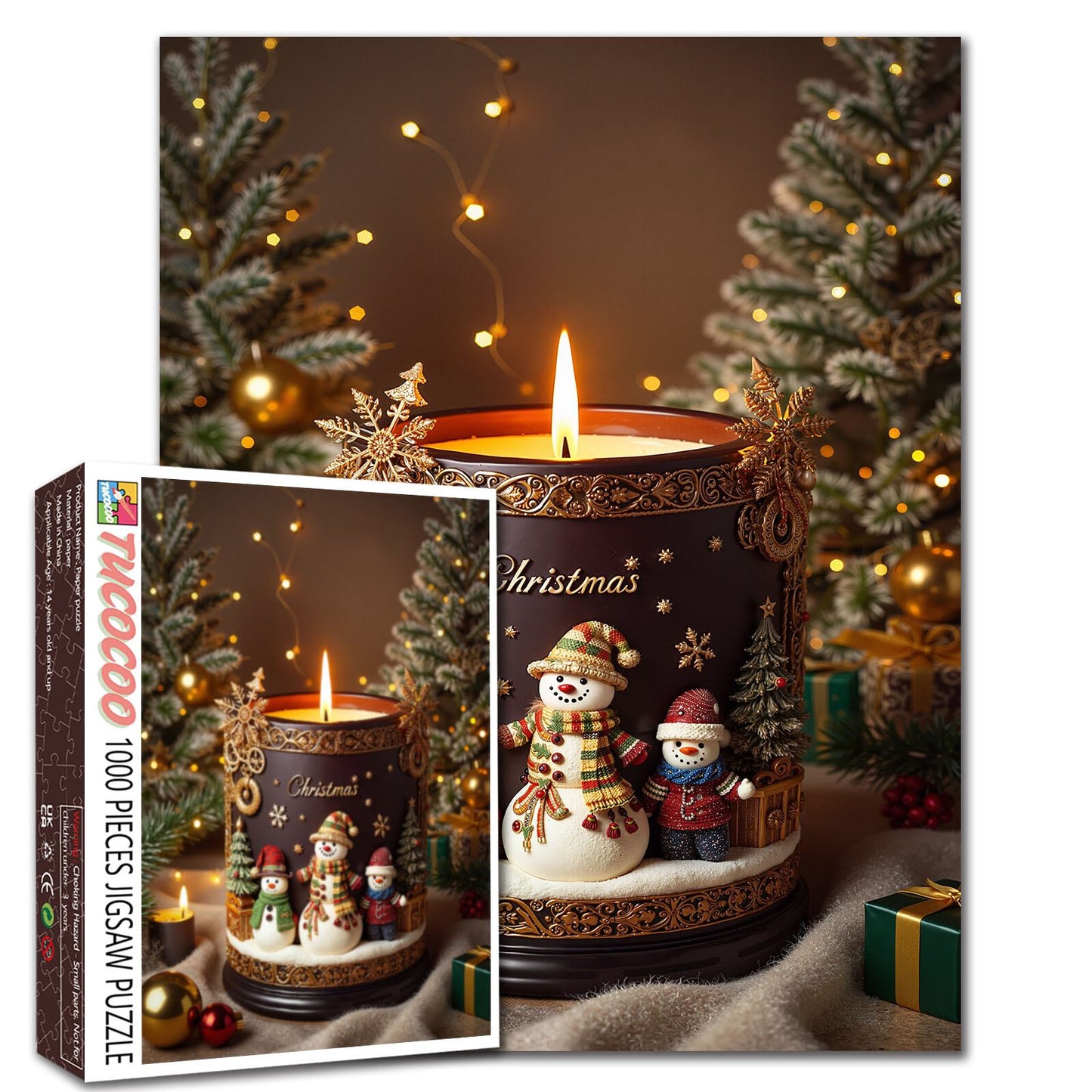Christmas Candle Snowman Jigsaw Puzzle