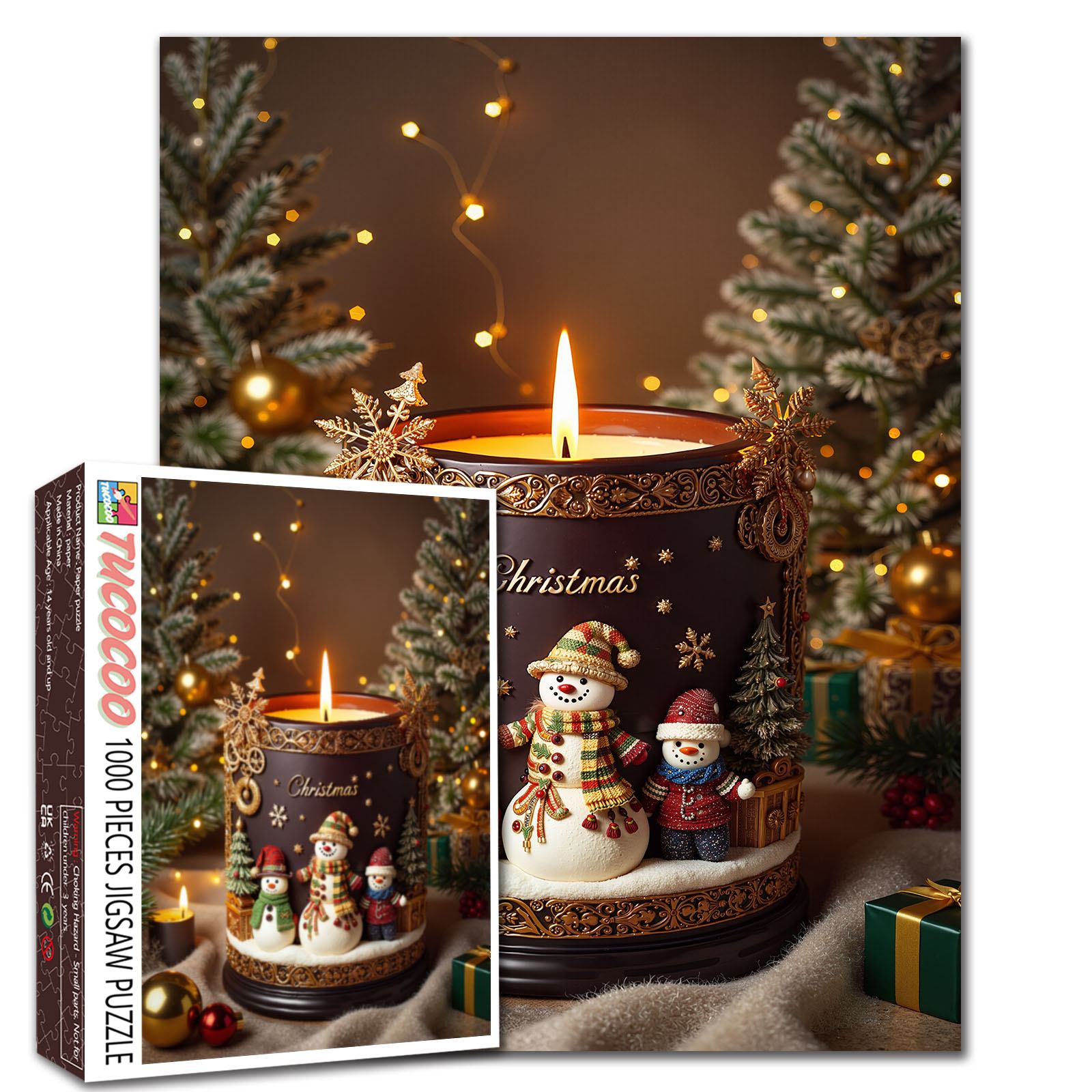 Christmas Candle Snowman Jigsaw Puzzle