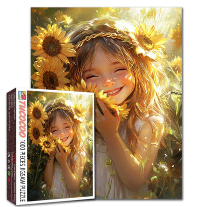 Sunflower Girl Jigsaw Puzzle