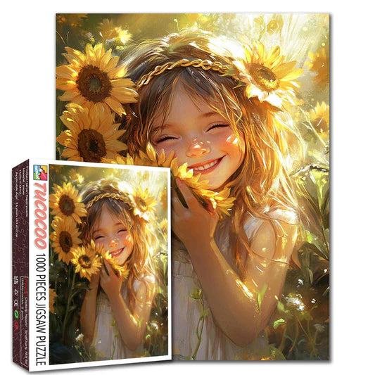 Sunflower Girl Jigsaw Puzzle