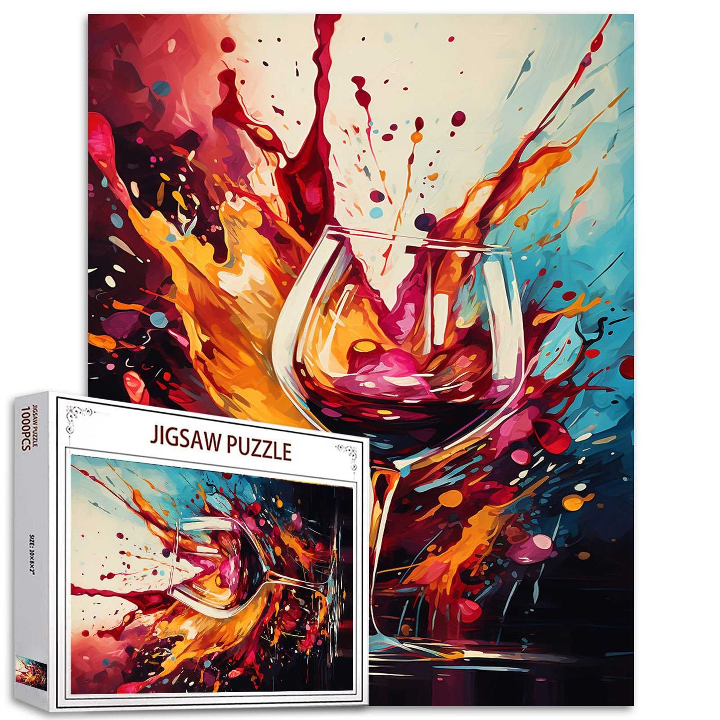 Vibrant Wine Splash Jigsaw Puzzles