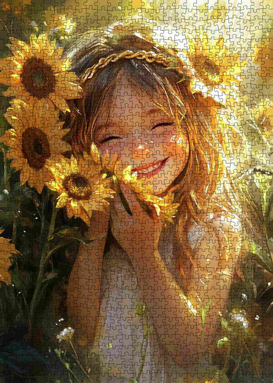 Sunflower Girl Jigsaw Puzzle