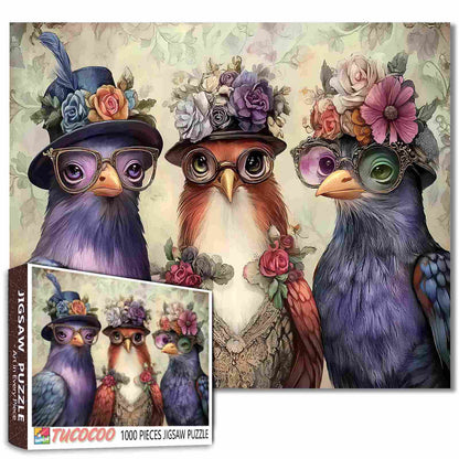 3 Elegant Chickens Jigsaw Puzzle