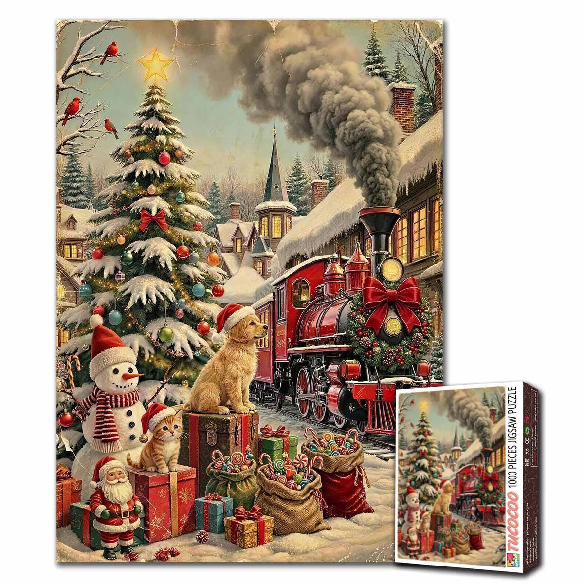 Christmas Train Village Celebration Jigsaw Puzzle