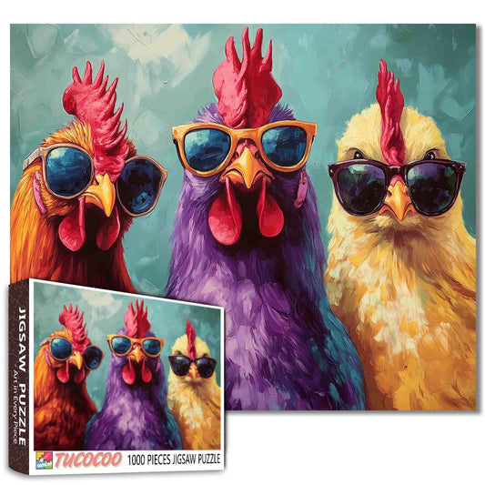 Rustic Chickens Jigsaw Puzzle