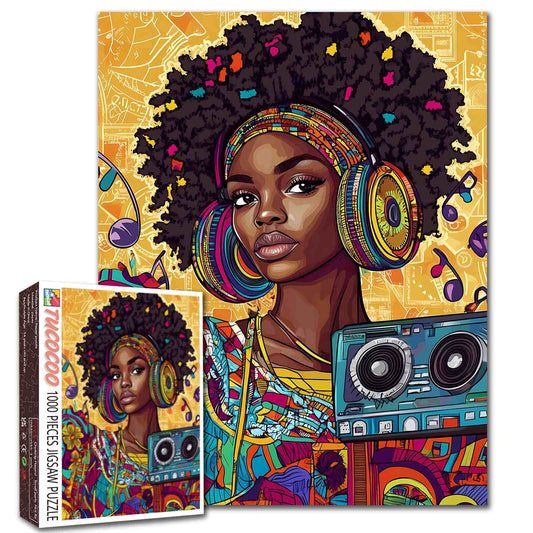 Rock and Roll Girl Jigsaw Puzzle