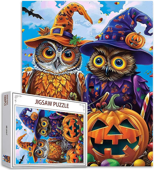 2 Cute Owls under the Blue Sky Jigsaw Puzzles - Tucocoo