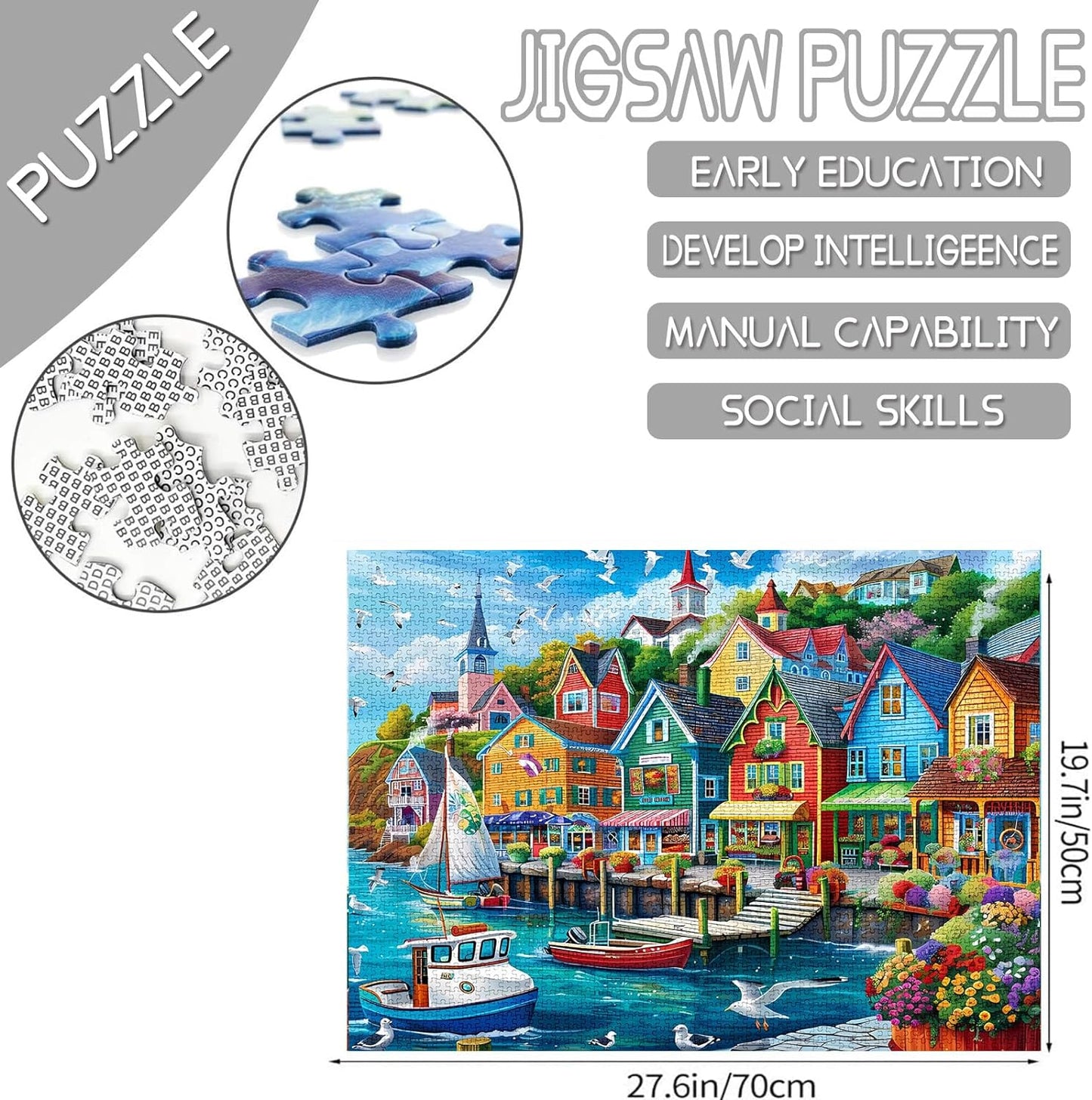 Colorful Seaside Town Jigsaw Puzzles