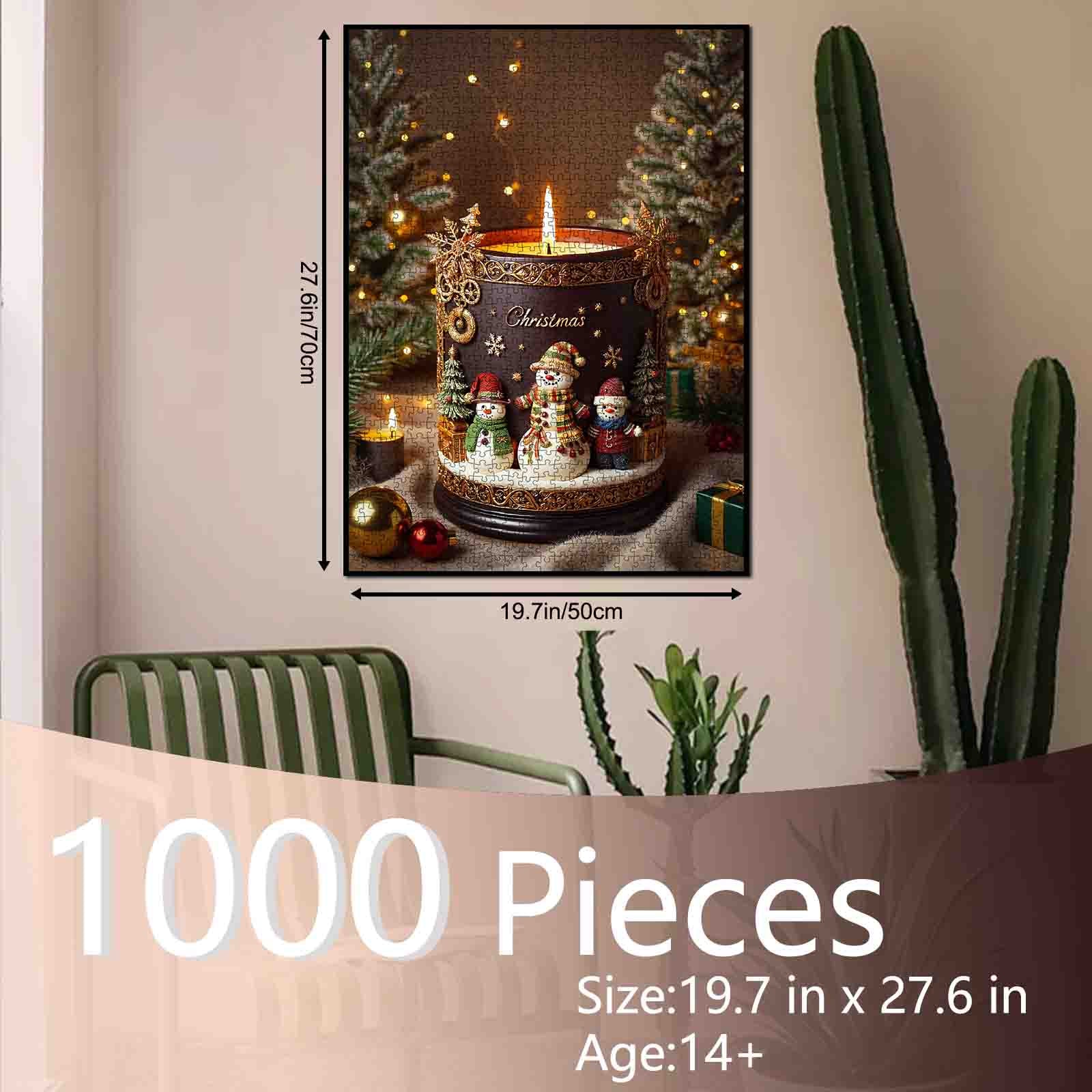 Christmas Candle Snowman Jigsaw Puzzle