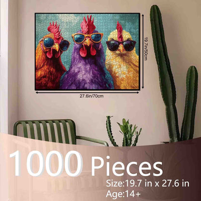 Rustic Chickens Jigsaw Puzzle