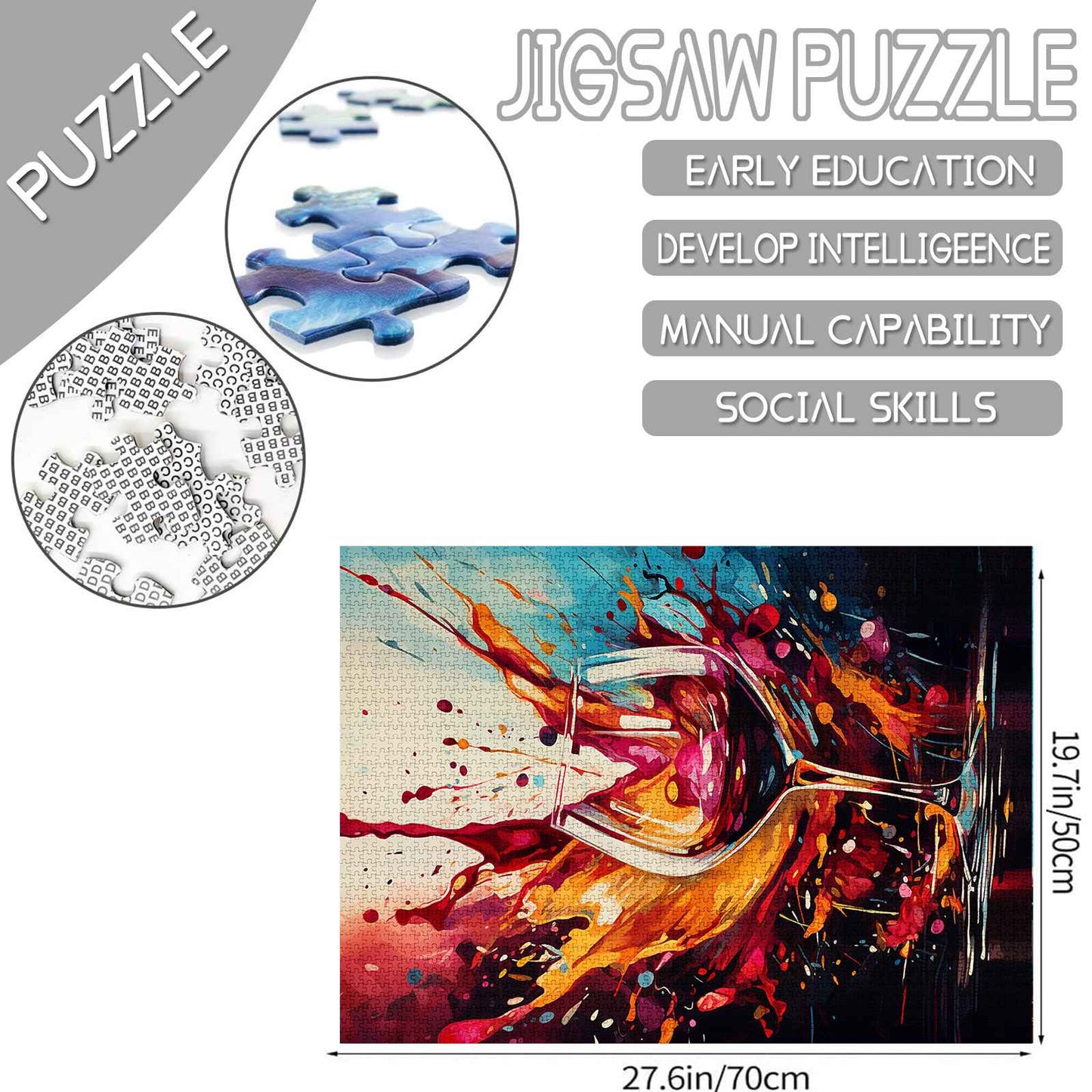 Vibrant Wine Splash Jigsaw Puzzles