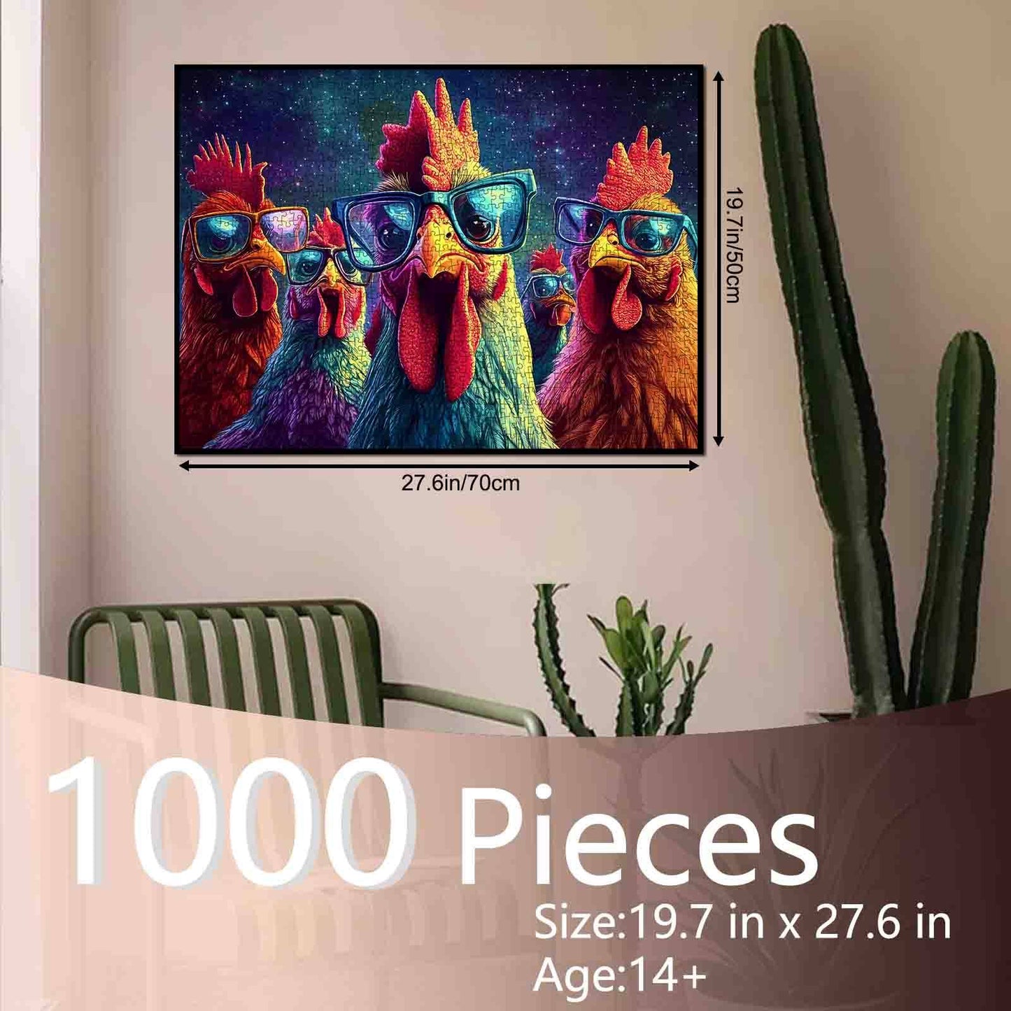 5 Roosters with Sunglasses Jigsaw Puzzle