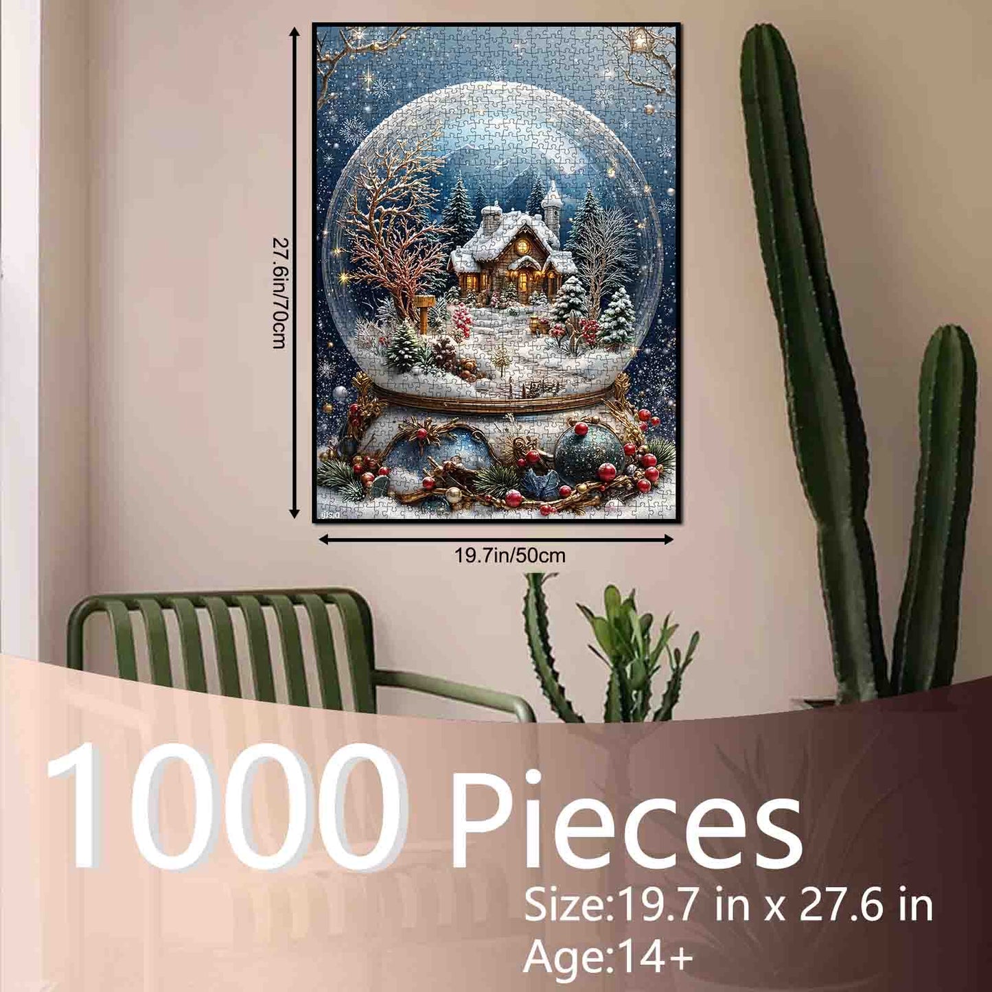 Winter Cottage Snow Globe Jigsaw Puzzle