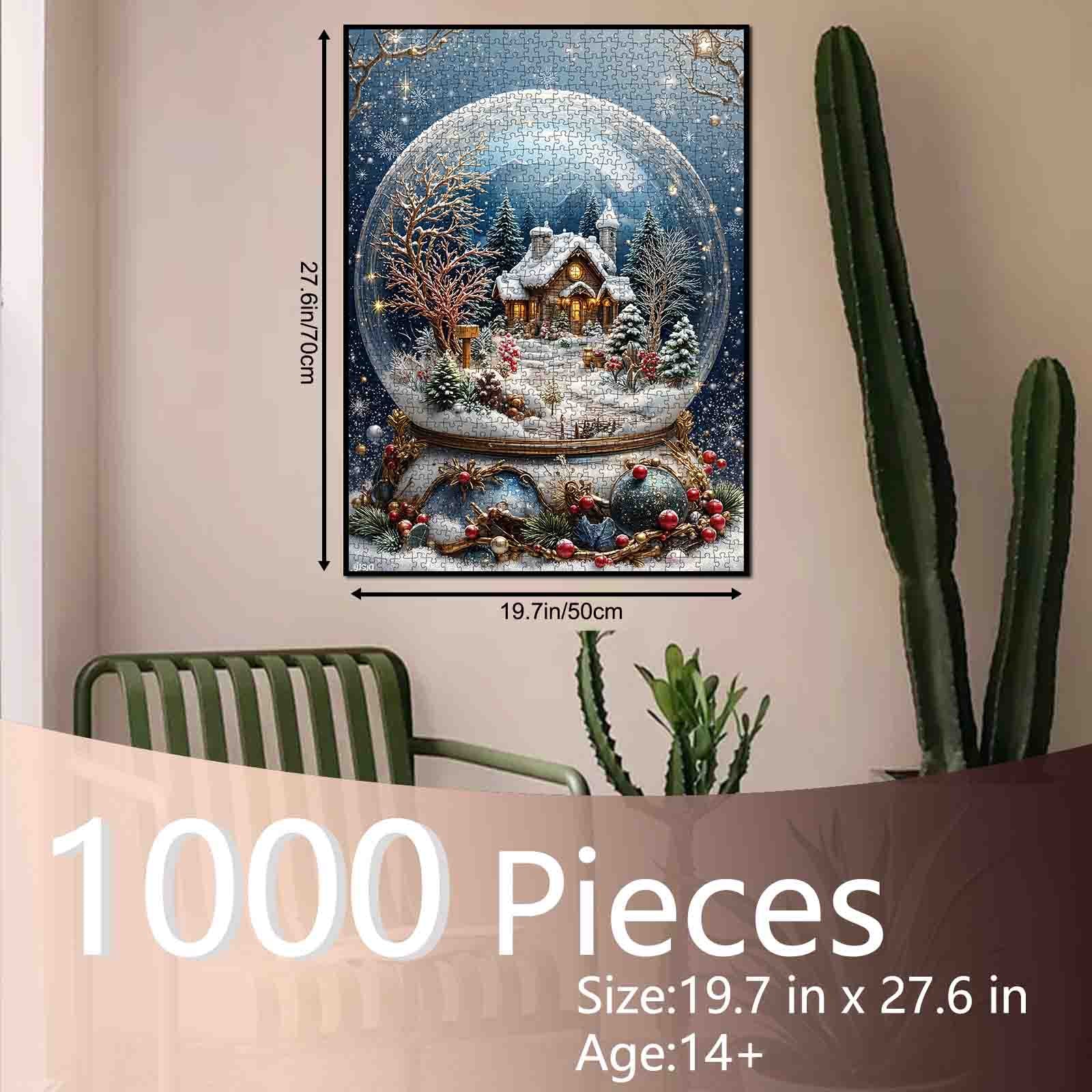 Winter Cottage Snow Globe Jigsaw Puzzle