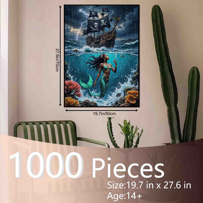 Storm Pirate Ship Mermaid Depths Jigsaw Puzzle