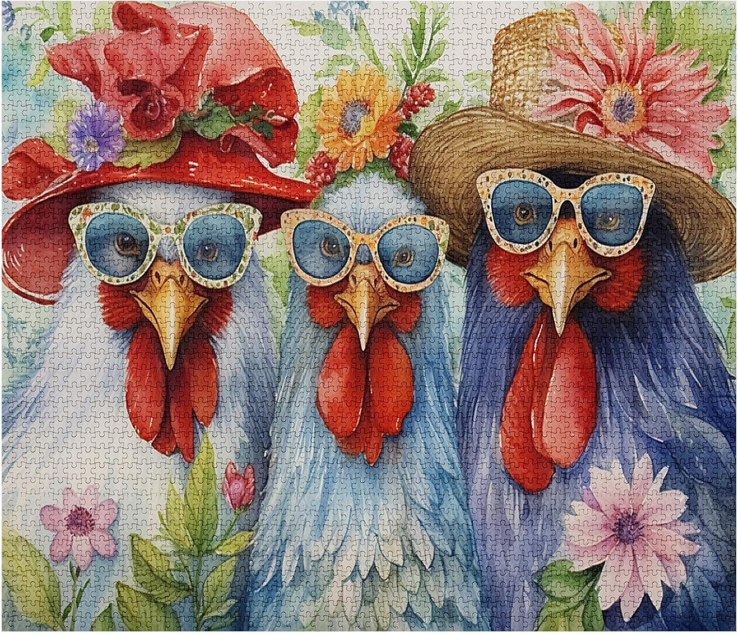 3 Blue Roosters Jigsaw Puzzles - Tucocoo