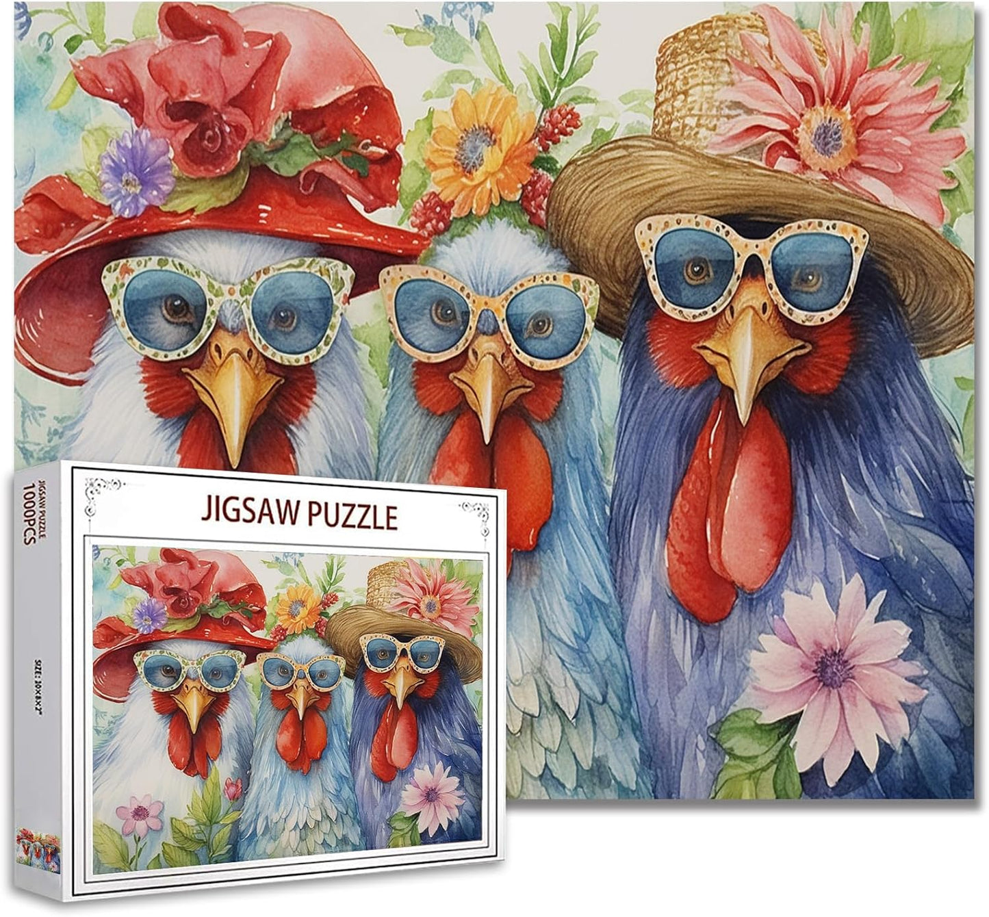 3 Blue Roosters Jigsaw Puzzles - Tucocoo