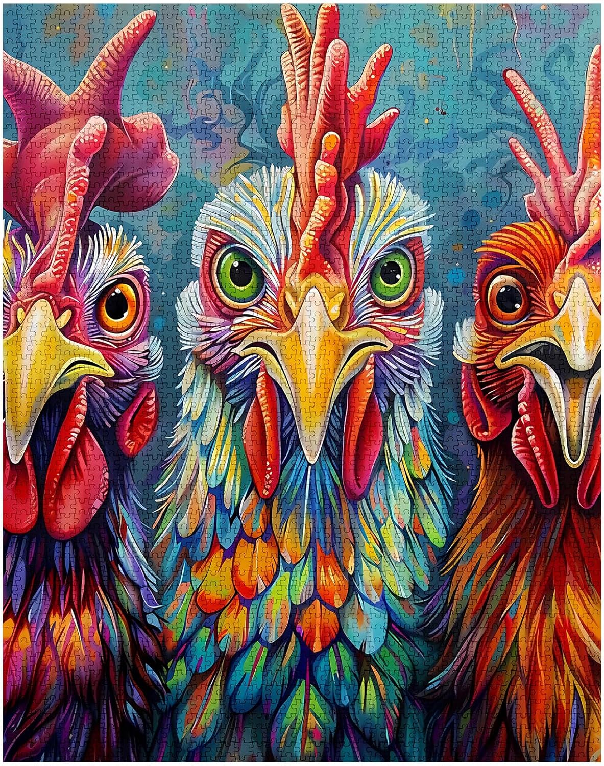 3 Colorful Rooster Jigsaw Puzzles - Tucocoo