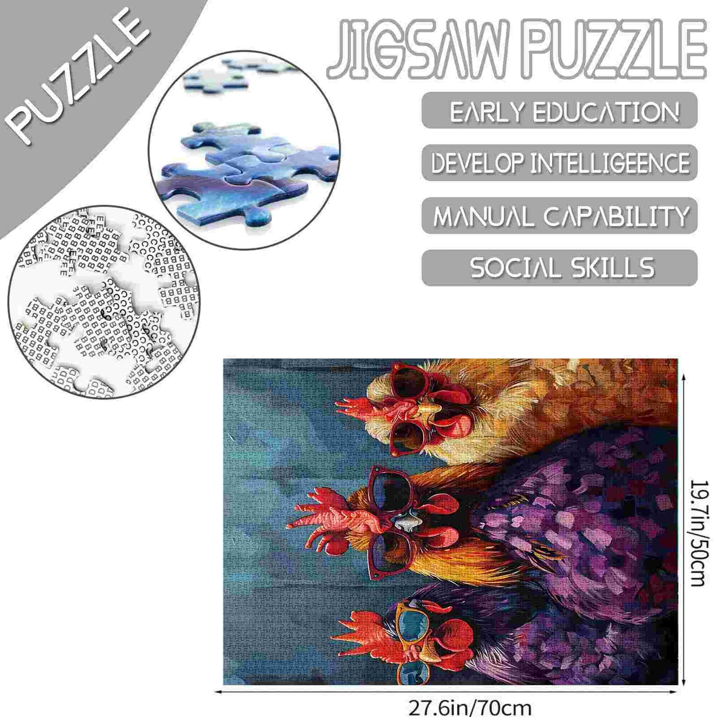 3 Cool Chickens Jigsaw Puzzles - Tucocoo