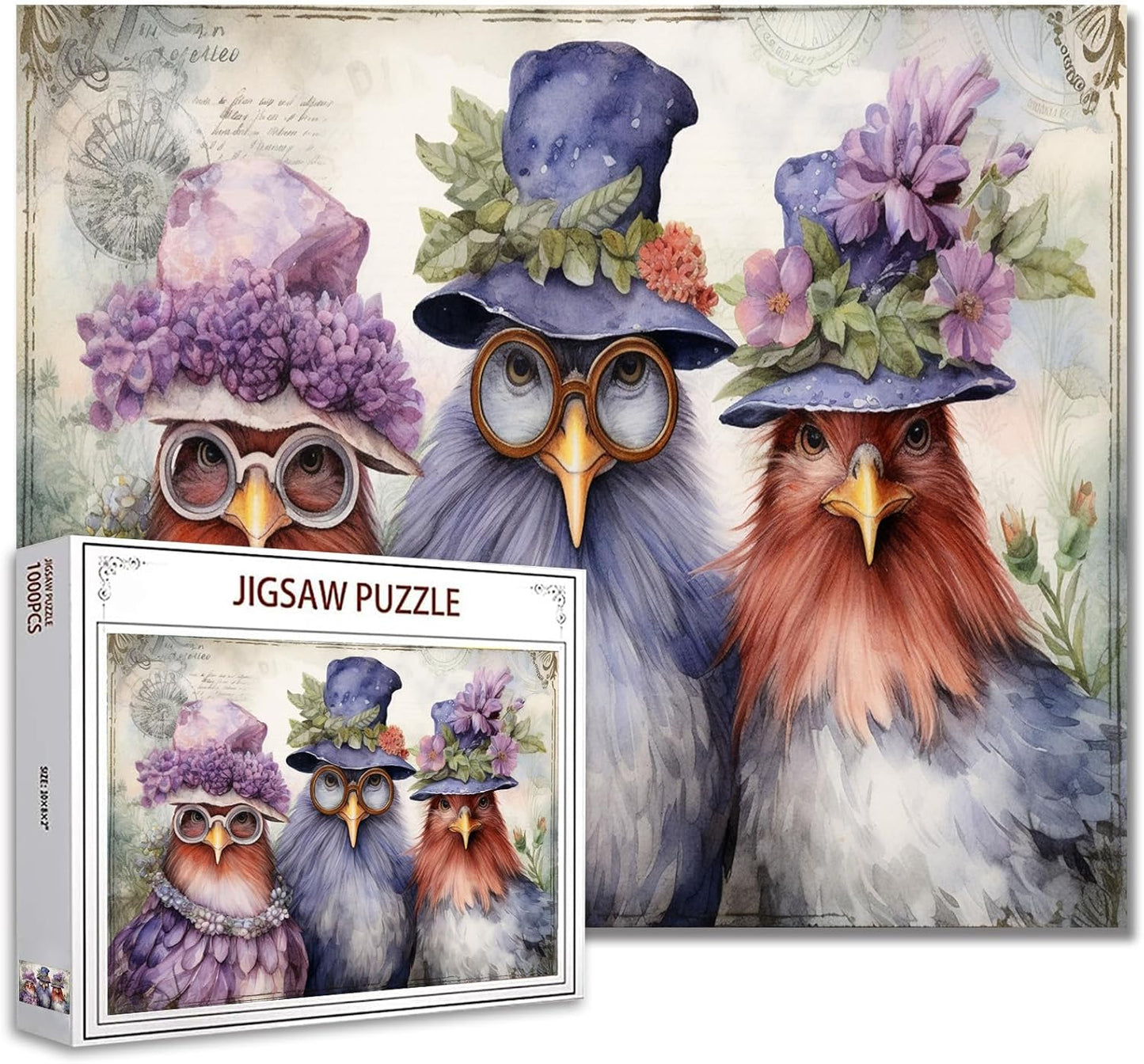 3 Elegant Chickens Jigsaw Puzzles - Tucocoo