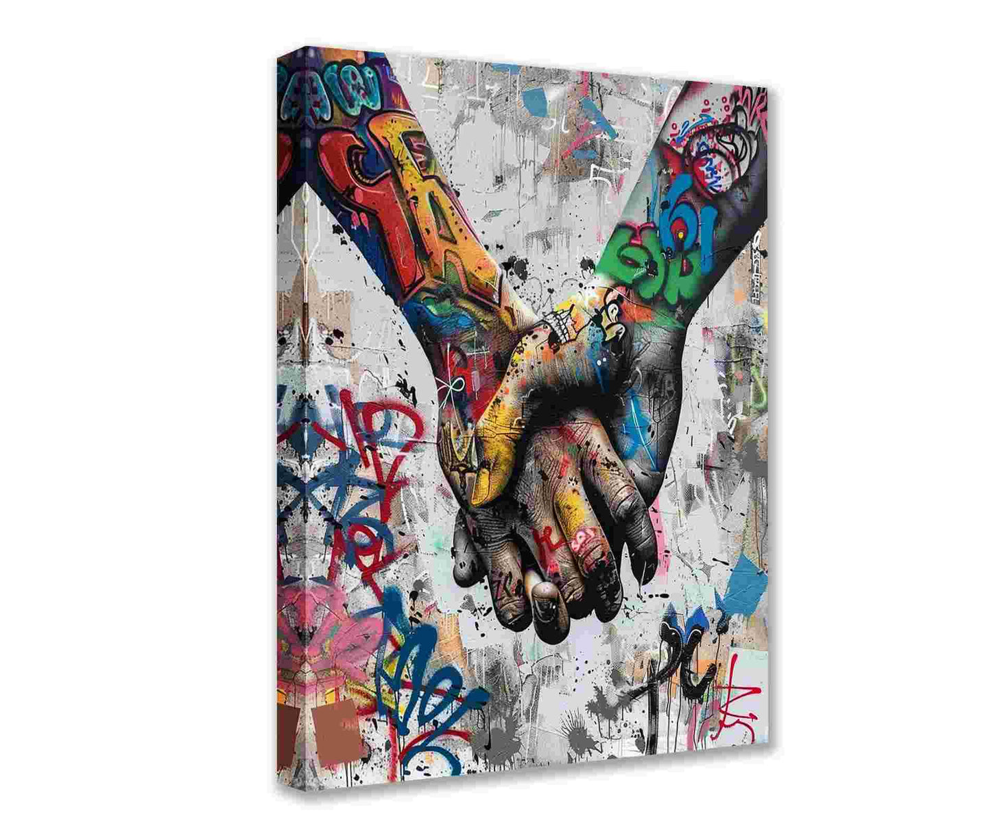 Graffiti Style Hand Holding Pet Tribute Canvas Wall Art