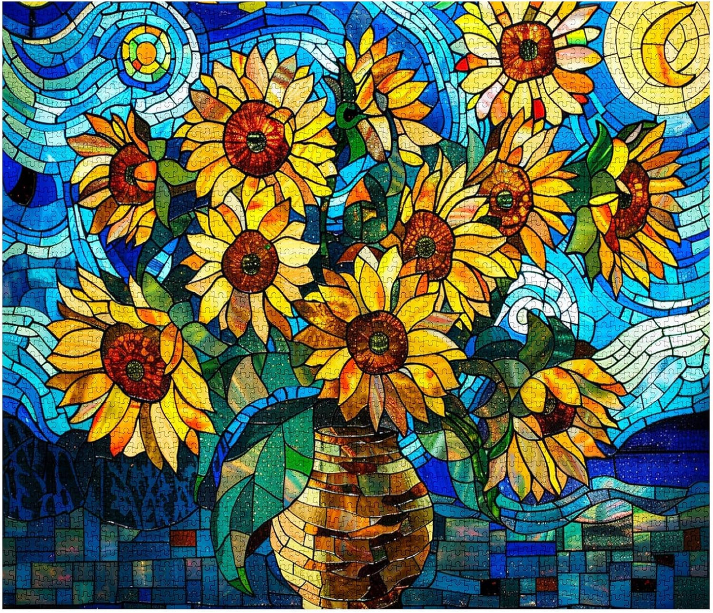 Stained Glass Van Gogh Style Jigsaw Puzzle