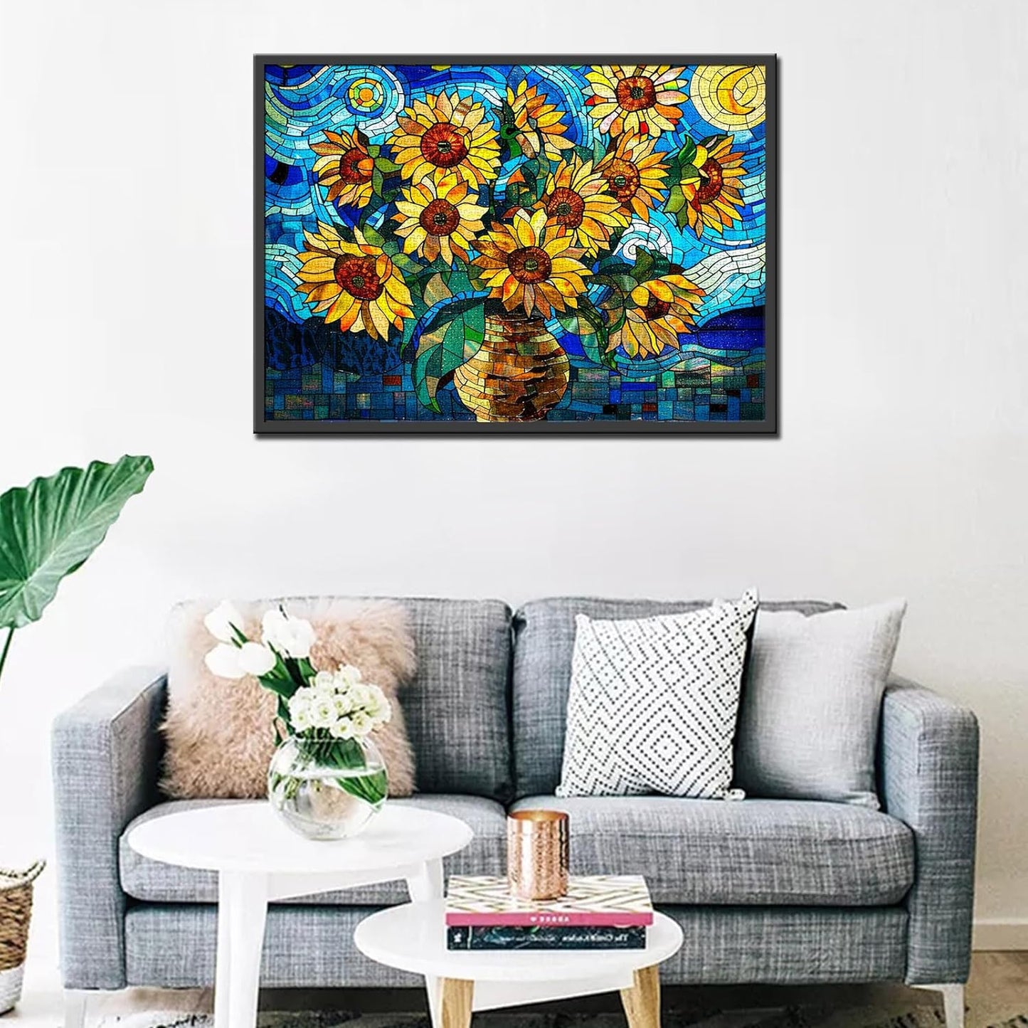 Stained Glass Van Gogh Style Jigsaw Puzzle